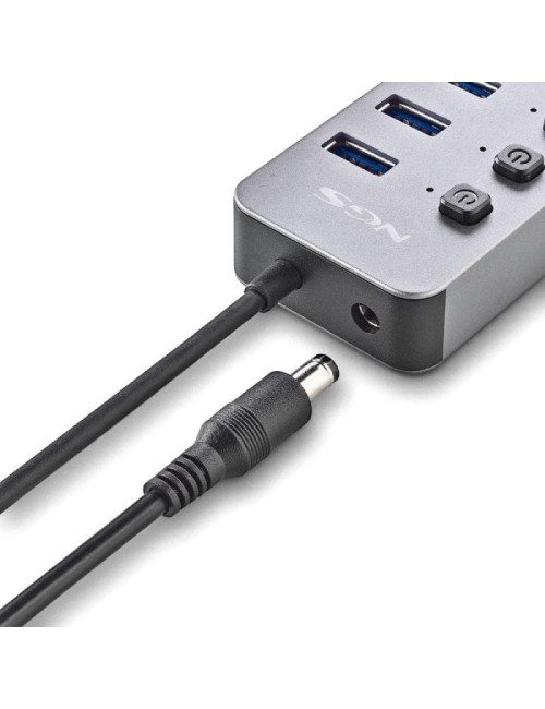 Hub USB NGS IHUB10/ 10xUSB 3.0/ Gris