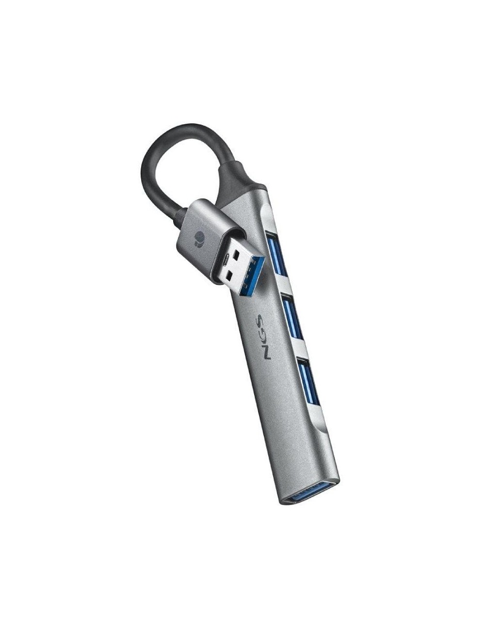 Hub USB NGS IHUB4 Micro/ 4xUSB/ Gris
