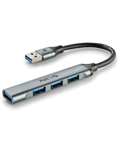 Hub USB NGS IHUB4 Micro/ 4xUSB/ Gris