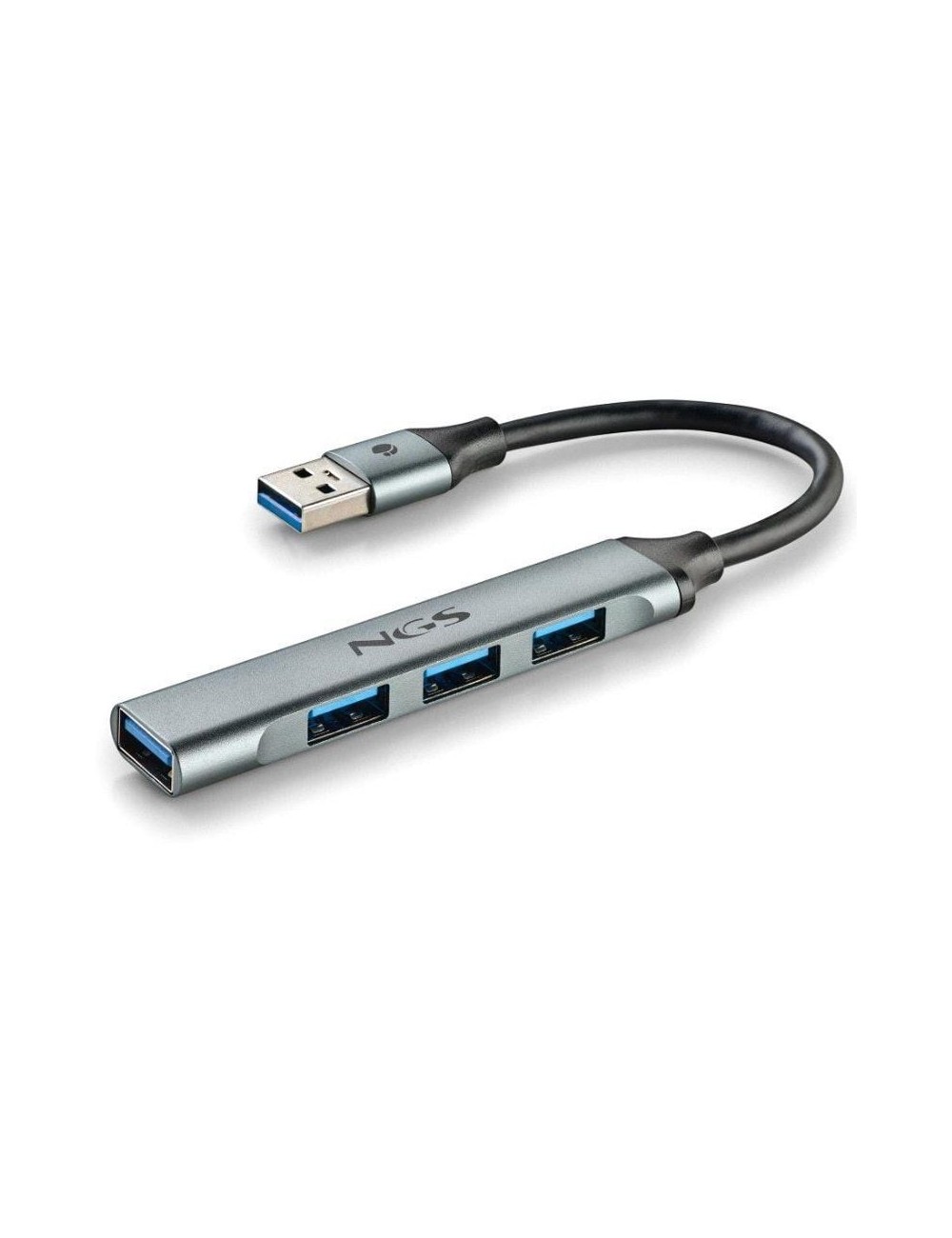 Hub USB NGS IHUB4 Micro/ 4xUSB/ Gris