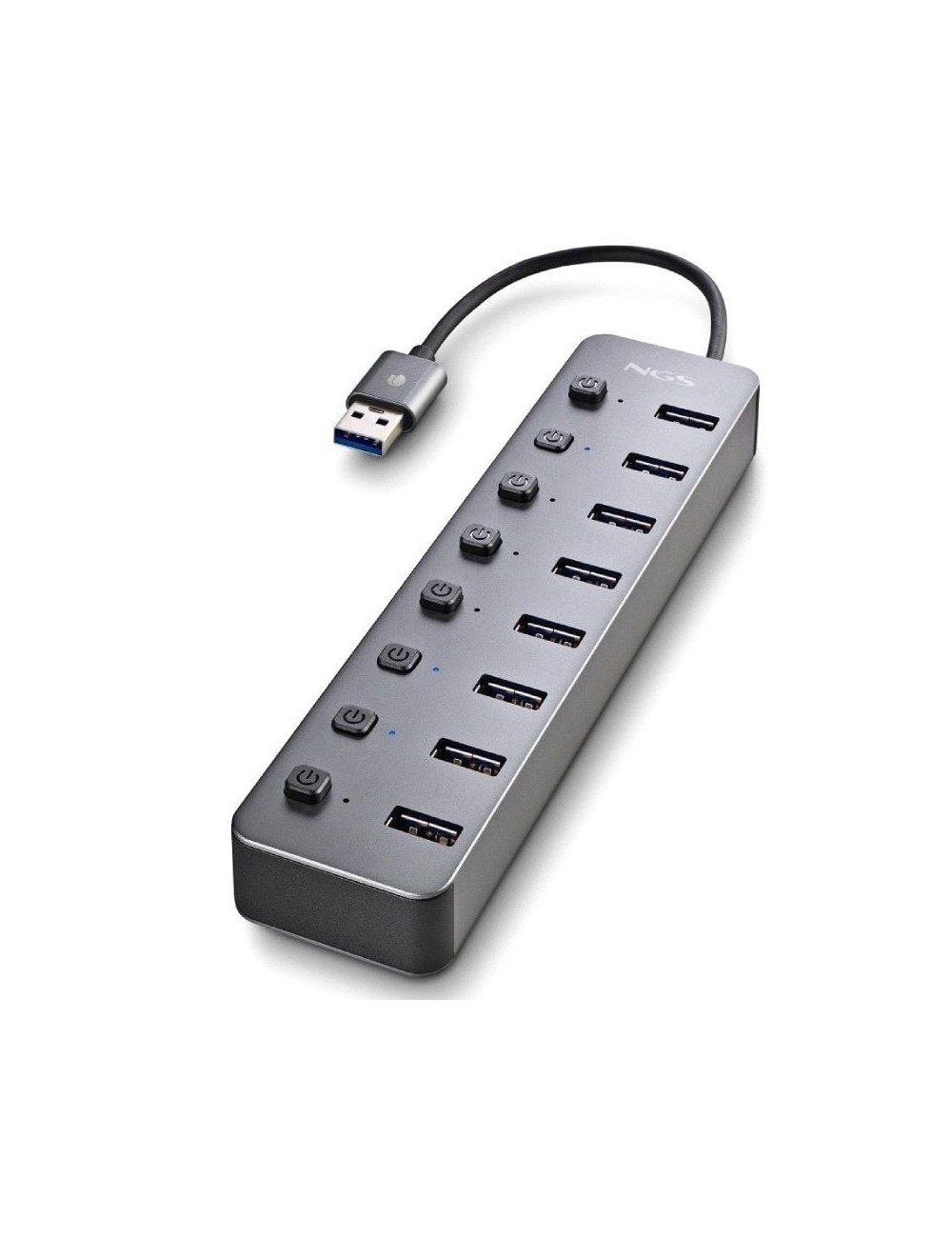 Hub USB NGS IHUB8 / 8xUSB 3.0/ Gris