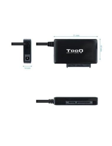 Adaptador para Discos Duros 2.5'/3.5' TooQ TQHDA-02C/ USB Tipo-C Macho - SATA