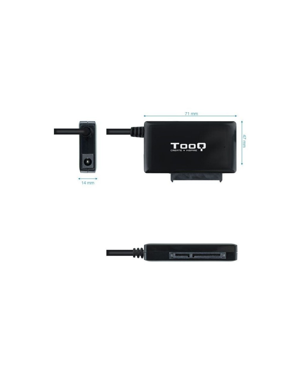 Adaptador para Discos Duros 2.5'/3.5' TooQ TQHDA-02C/ USB Tipo-C Macho - SATA
