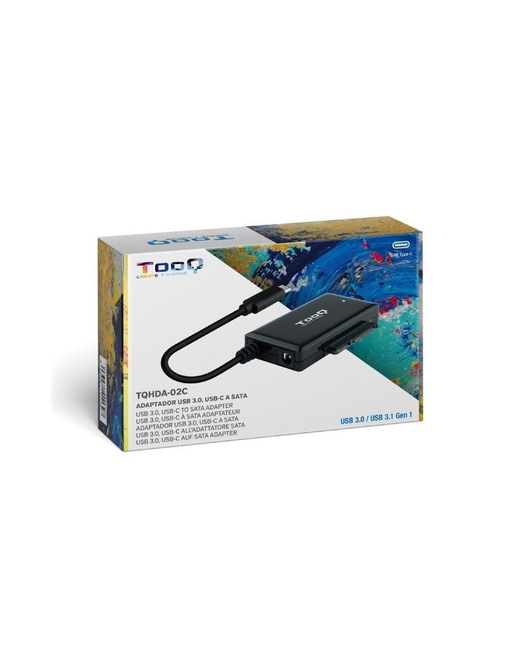 Adaptador para Discos Duros 2.5'/3.5' TooQ TQHDA-02C/ USB Tipo-C Macho - SATA