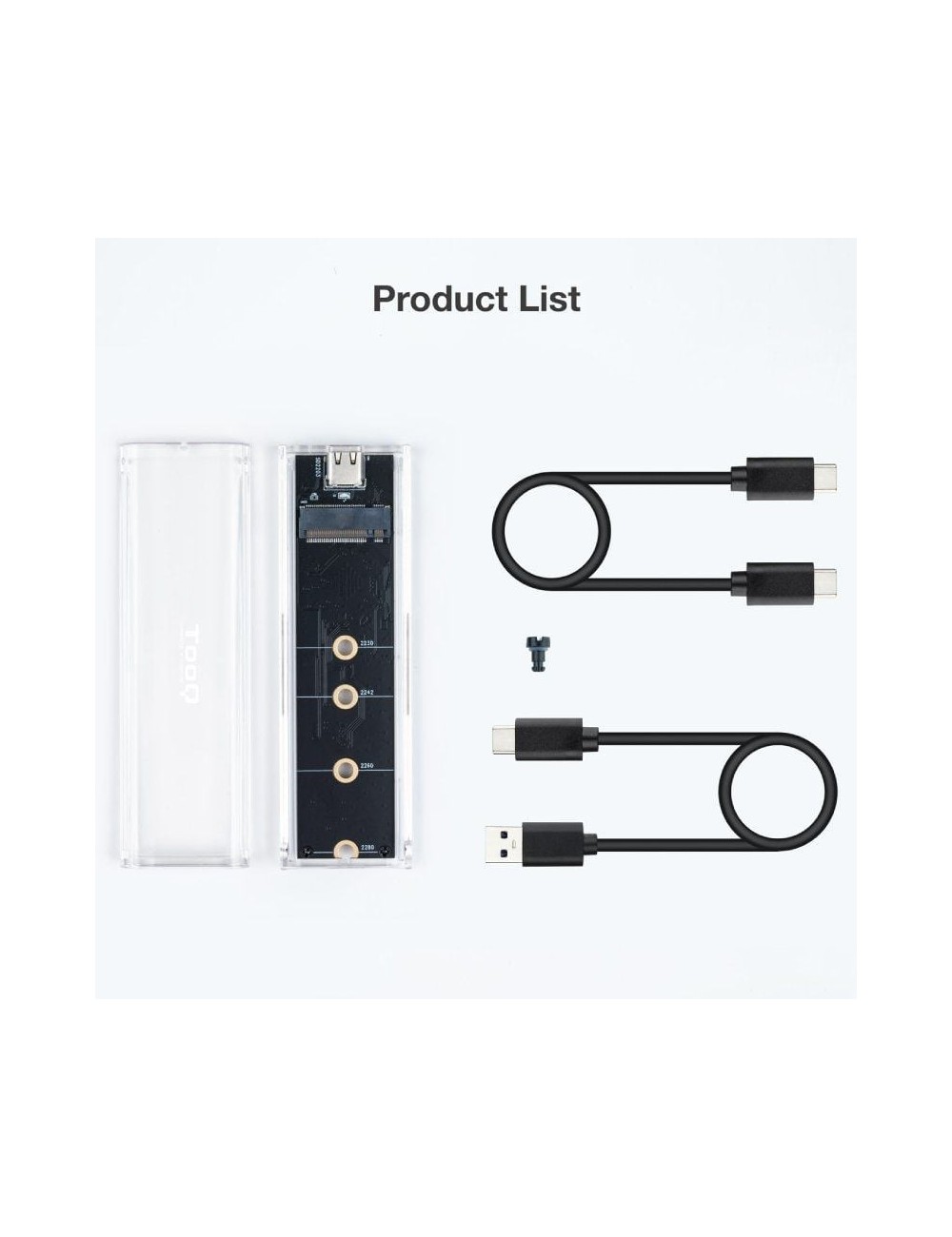 Caja Externa para Disco SSD M.2 NVMe TooQ TQE-2200/ USB 3.1 Gen2/ Sin tornillos