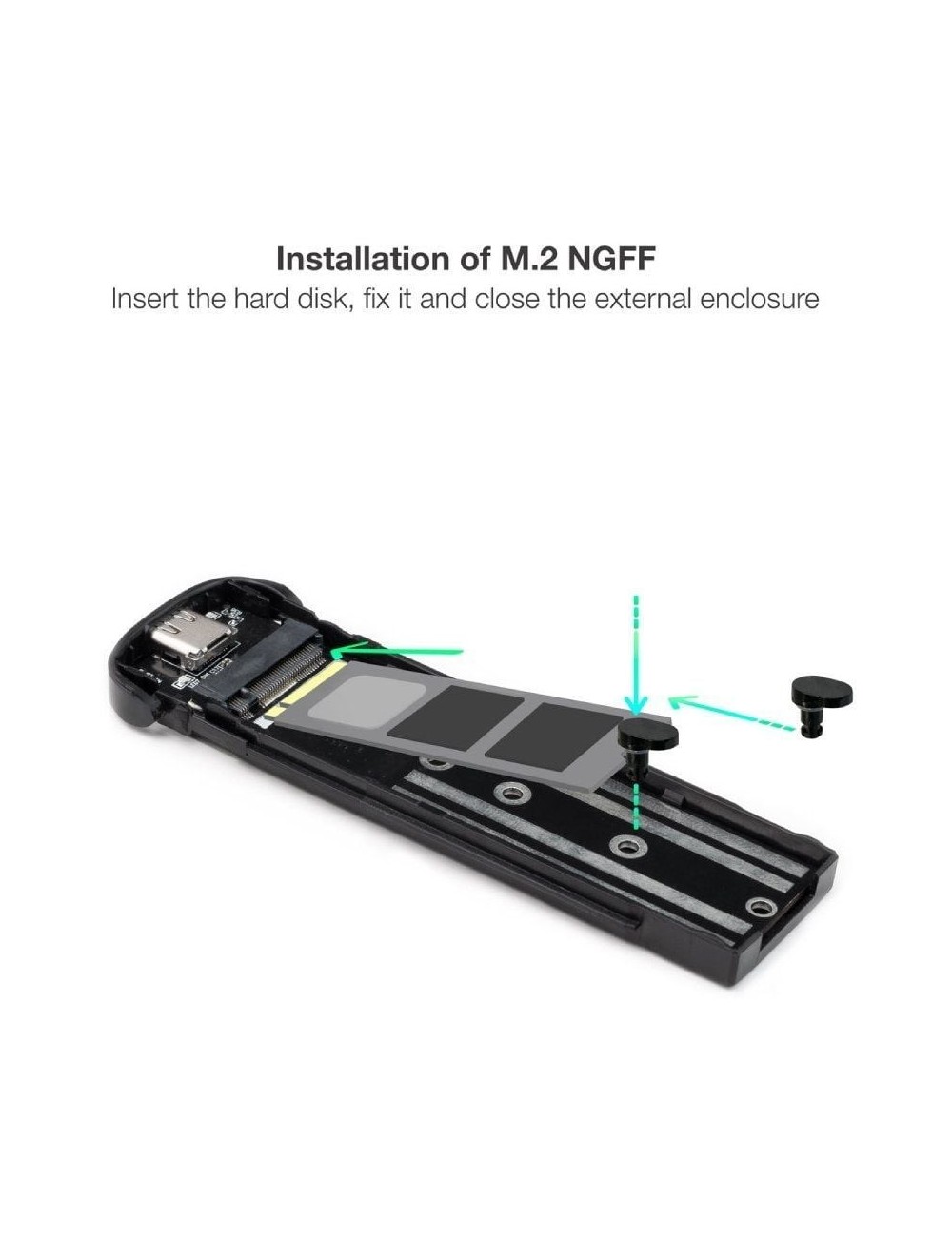 Caja Externa para Disco SSD M.2 TooQ TQE-2202BR/ USB 3.1 Gen1/ Sin tornillos
