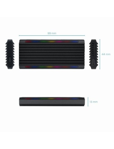 Caja Externa para Disco SSD M.2 NVMe TooQ TQE-2222B/ USB 3.1 Gen2/ Sin tornillos