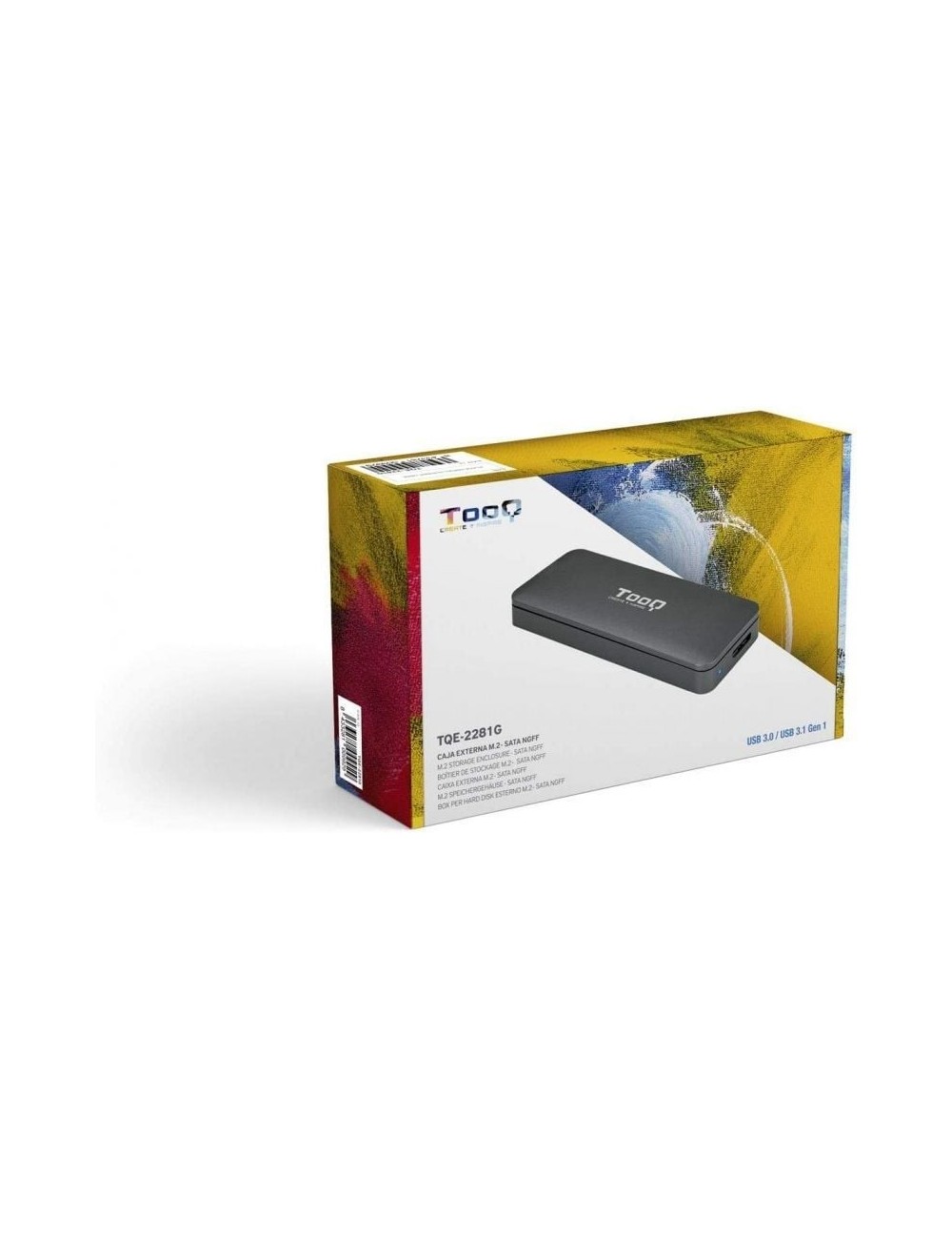 Caja Externa para Disco SSD M.2 SATA TooQ TQE-2281G/ USB 3.0/ Sin tornillos
