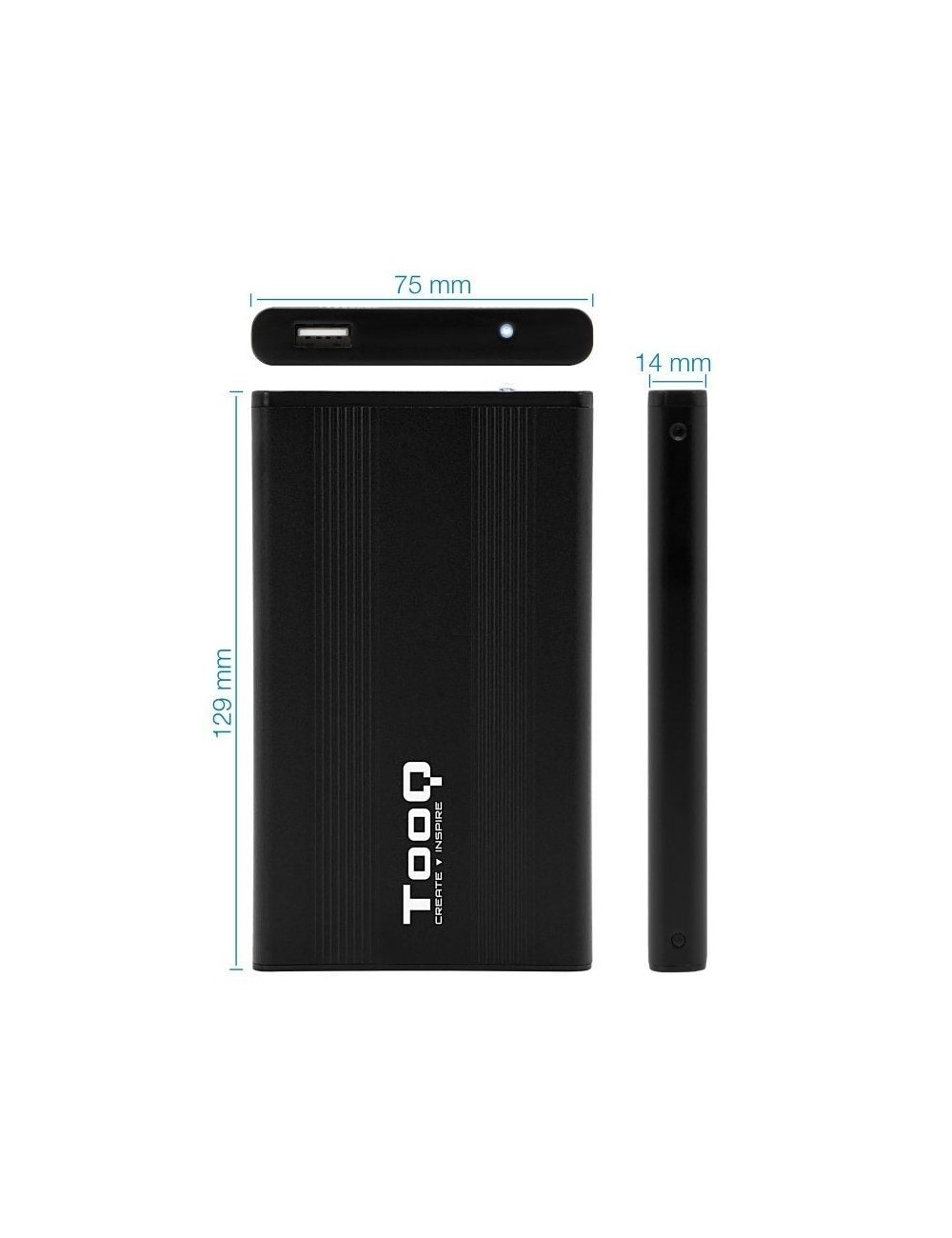 Caja Externa para Disco Duro de 2.5' TooQ TQE-2510B/ USB 2.0