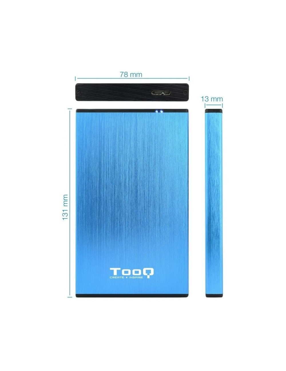 Caja Externa para Disco Duro de 2.5' TooQ TQE-2527BL/ USB 3.1