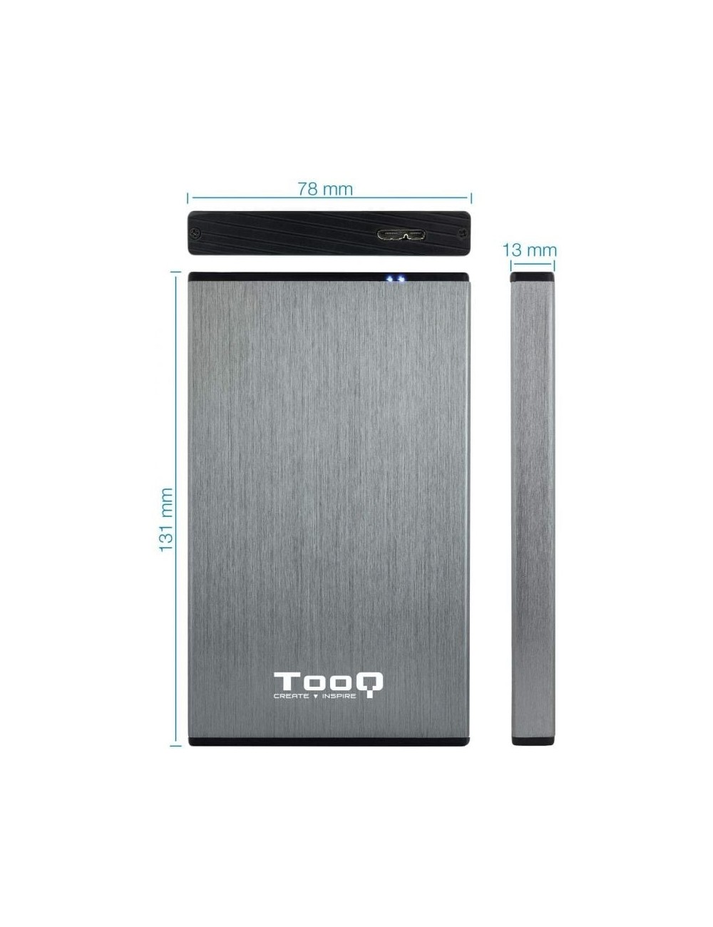 Caja Externa para Disco Duro de 2.5' TooQ TQE-2527G/ USB 3.1