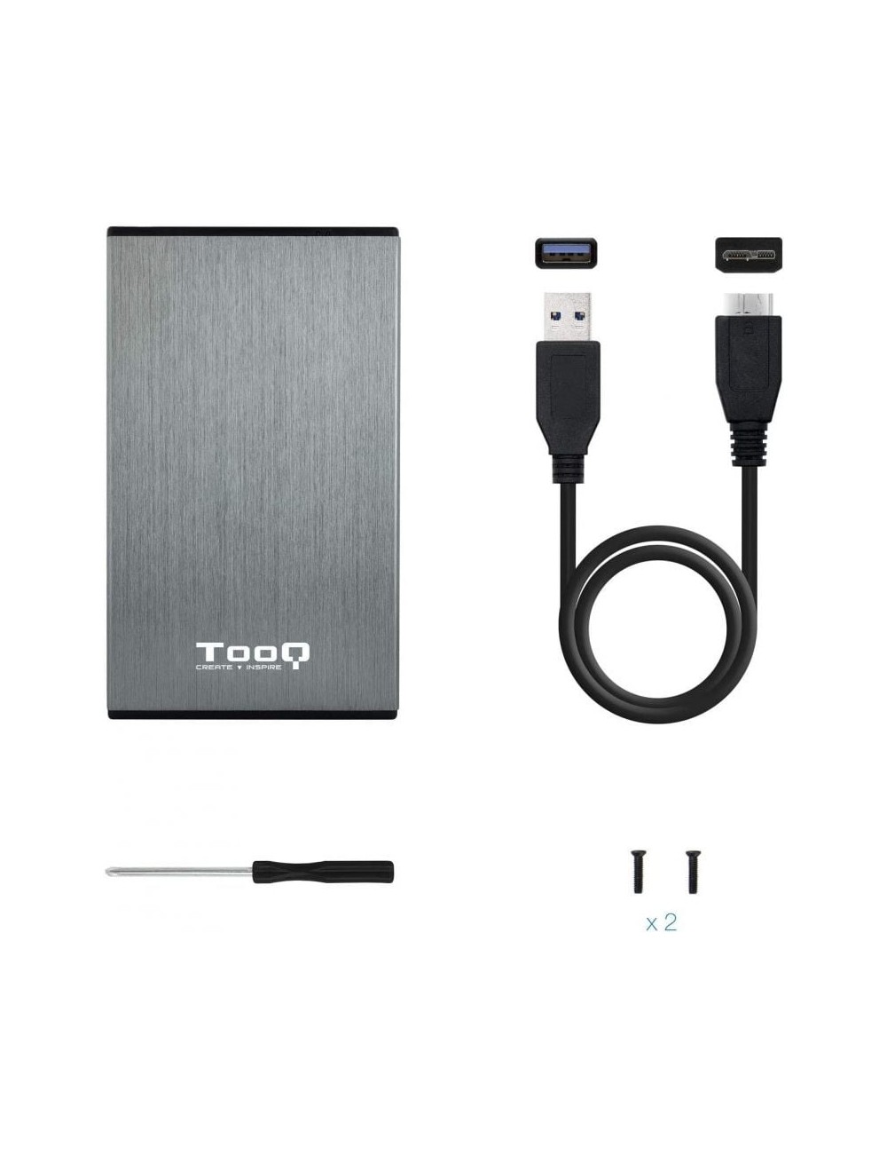 Caja Externa para Disco Duro de 2.5' TooQ TQE-2527G/ USB 3.1