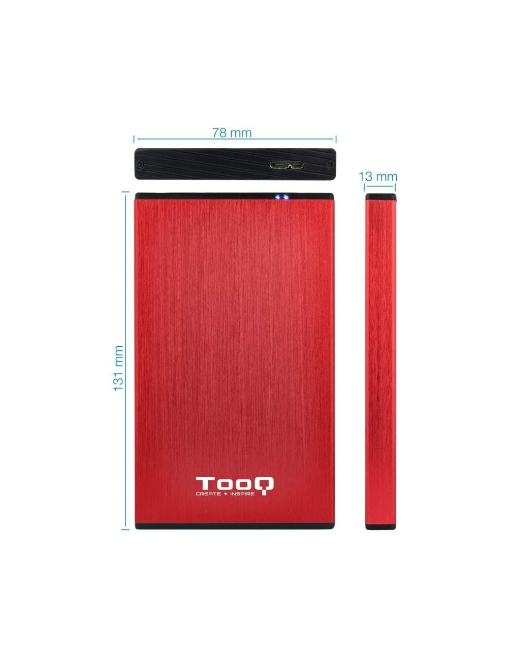 Caja Externa para Disco Duro de 2.5' TooQ TQE-2527R/ USB 3.1