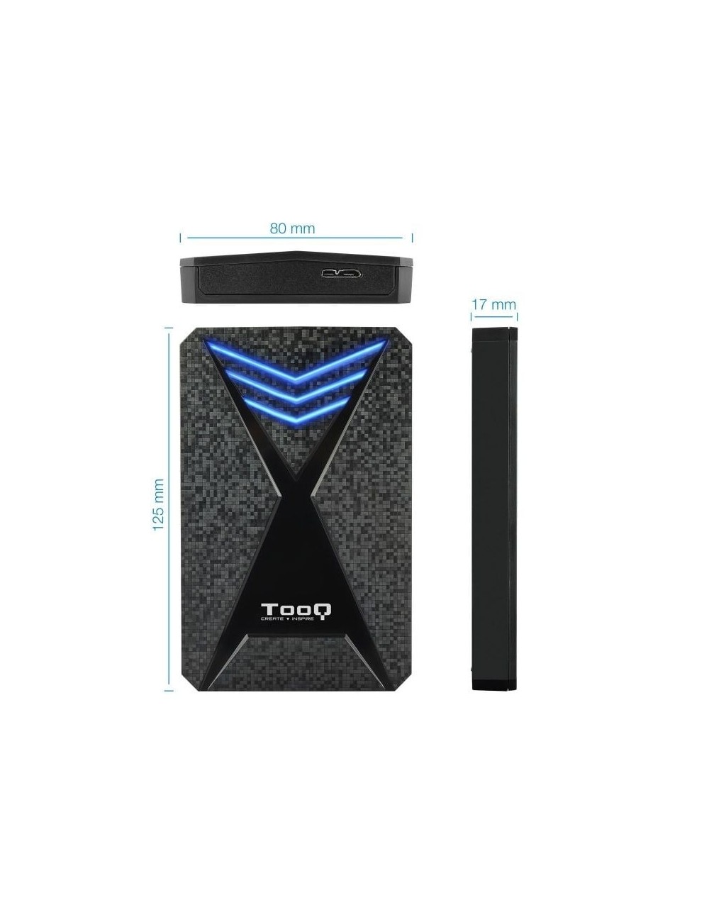 Caja Externa Gaming para Disco Duro de 2.5' TooQ TQE-2550BL/ USB 3.1/ Sin tornillos