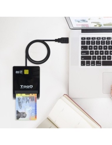 Lector de DNI TooQ TQR-210B/ USB 2.0/ Negro
