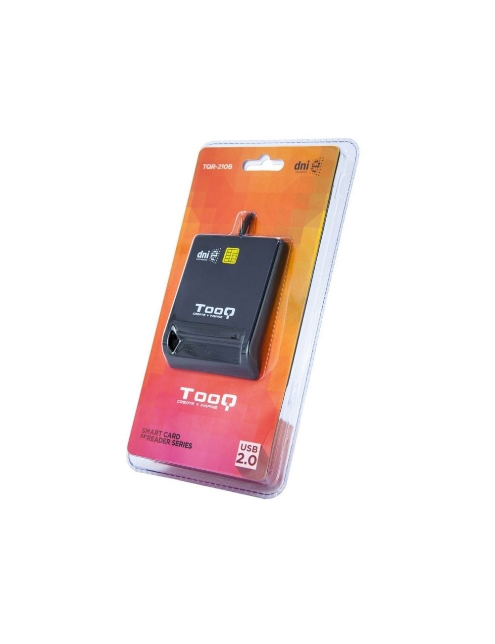 Lector de DNI TooQ TQR-210B/ USB 2.0/ Negro