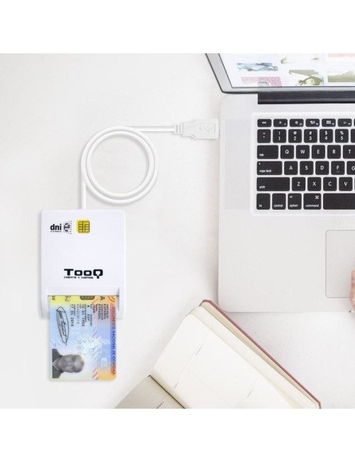 Lector de DNI TooQ TQR-210W/ USB 2.0/ Blanco