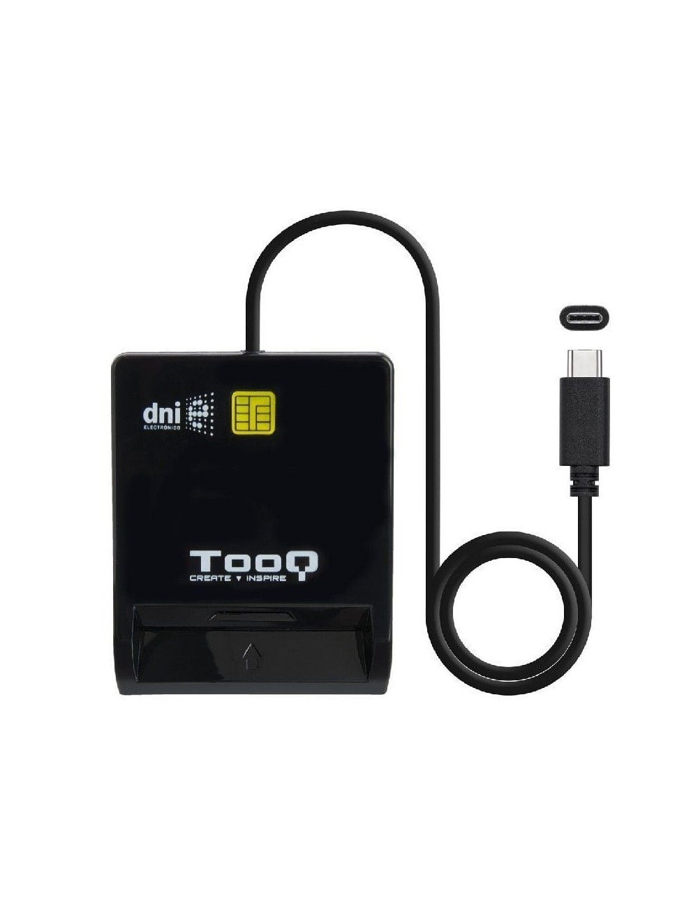 Lector de DNI TooQ TQR-211B/ USB Tipo-C/ Negro