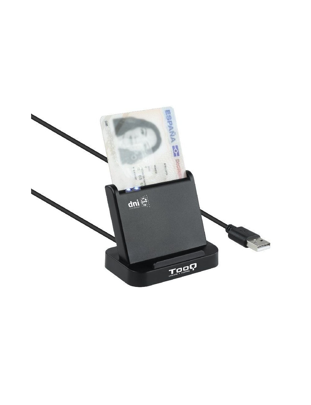Lector de DNI TooQ TQR-220B/ USB 2.0/ Negro