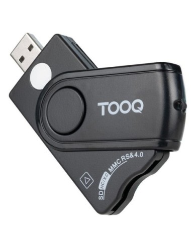 Lector de DNI, Tarjetas Inteligentes, SD y MicroSD TooQ TQR-3012B/ USB 2.0/ Negro
