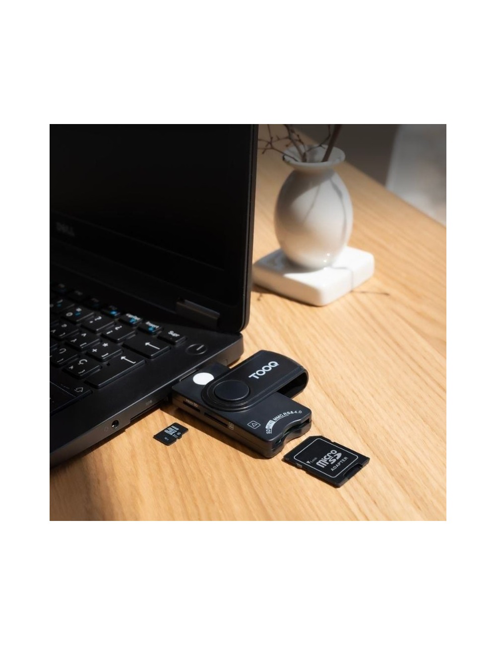 Lector de DNI, Tarjetas Inteligentes, SD y MicroSD TooQ TQR-3012B/ USB 2.0/ Negro
