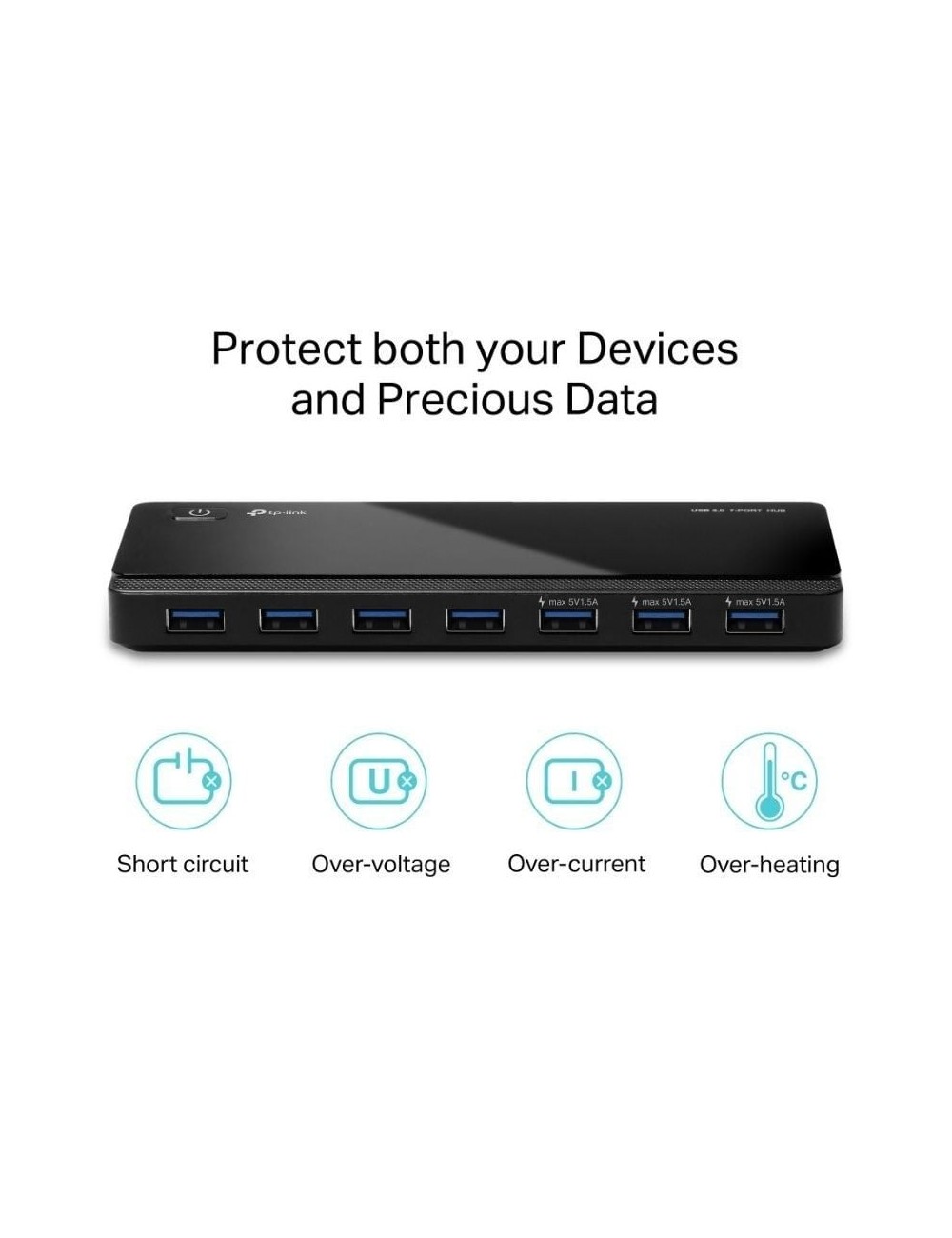 Hub USB 3.0 TP-Link UH700/ 7xUSB/ 1xMicroUSB DC/ Negro