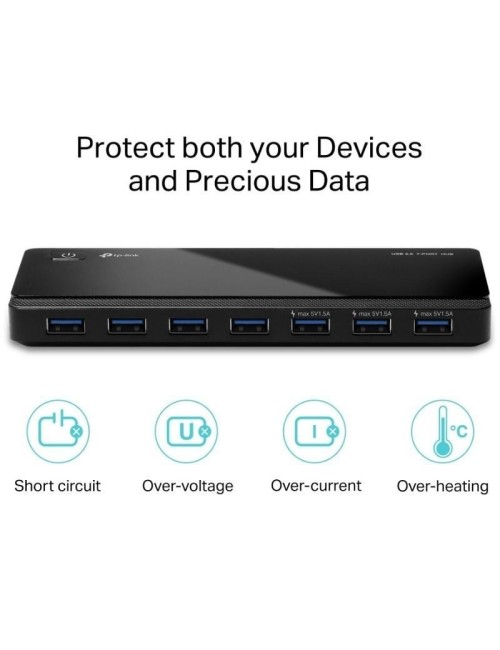 Hub USB 3.0 TP-Link UH700/ 7xUSB/ 1xMicroUSB DC/ Negro