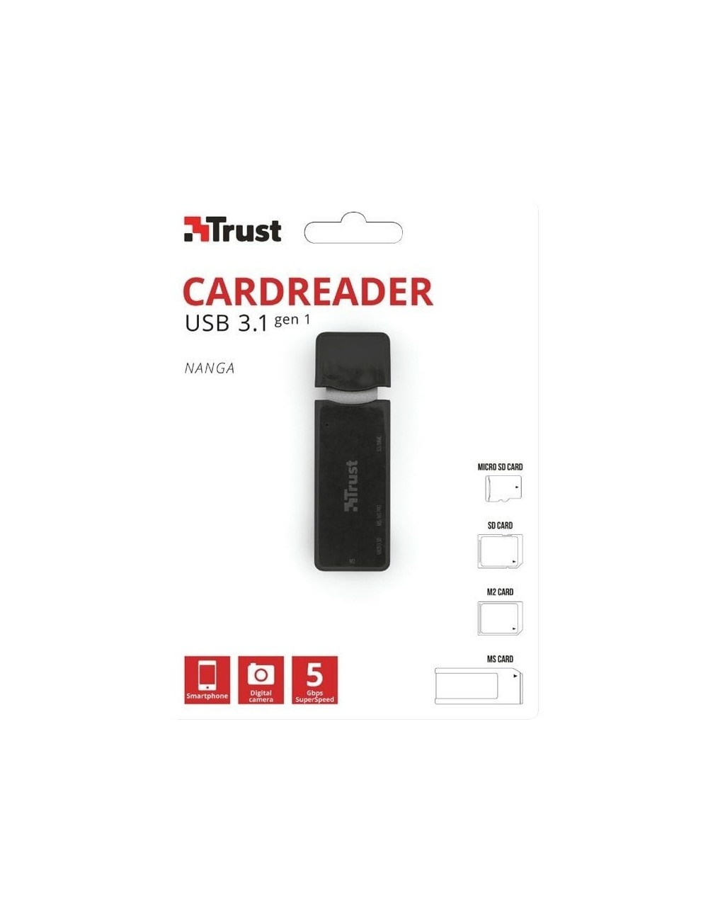Lector de Tarjetas Externo Trust Nanga 21935/ USB 3.1