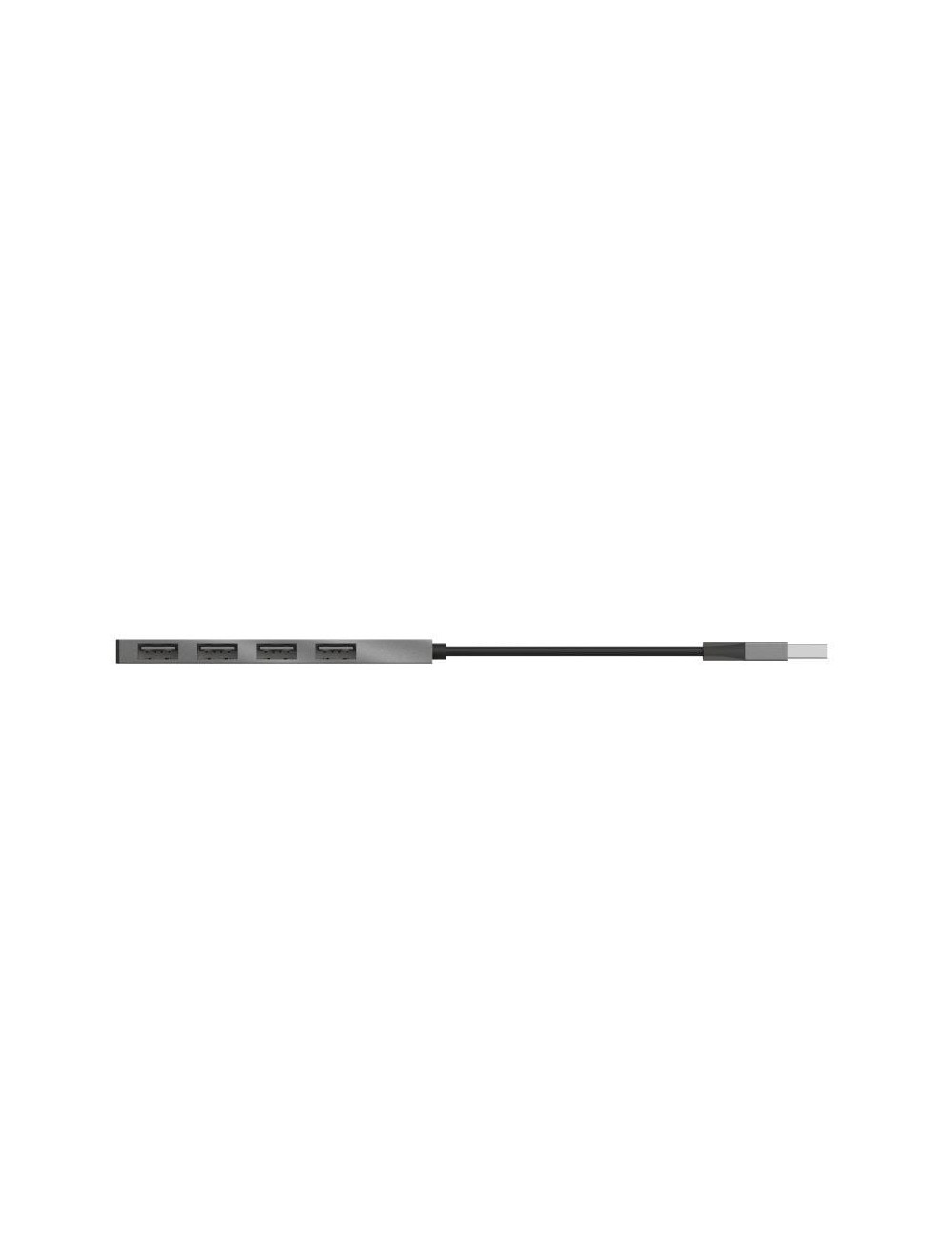 Hub USB 2.0 Trust Halyx/ 4xUSB/ Gris