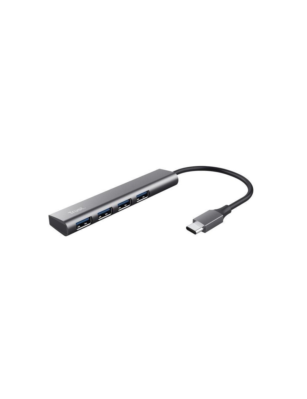 Hub USB Tipo-C Trust Halyx/ 4xUSB/ Gris