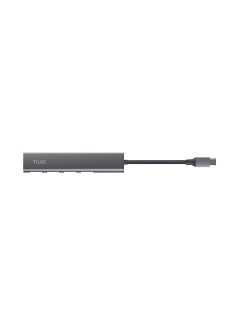 Hub USB Tipo-C Trust Halyx/ 4xUSB/ Gris