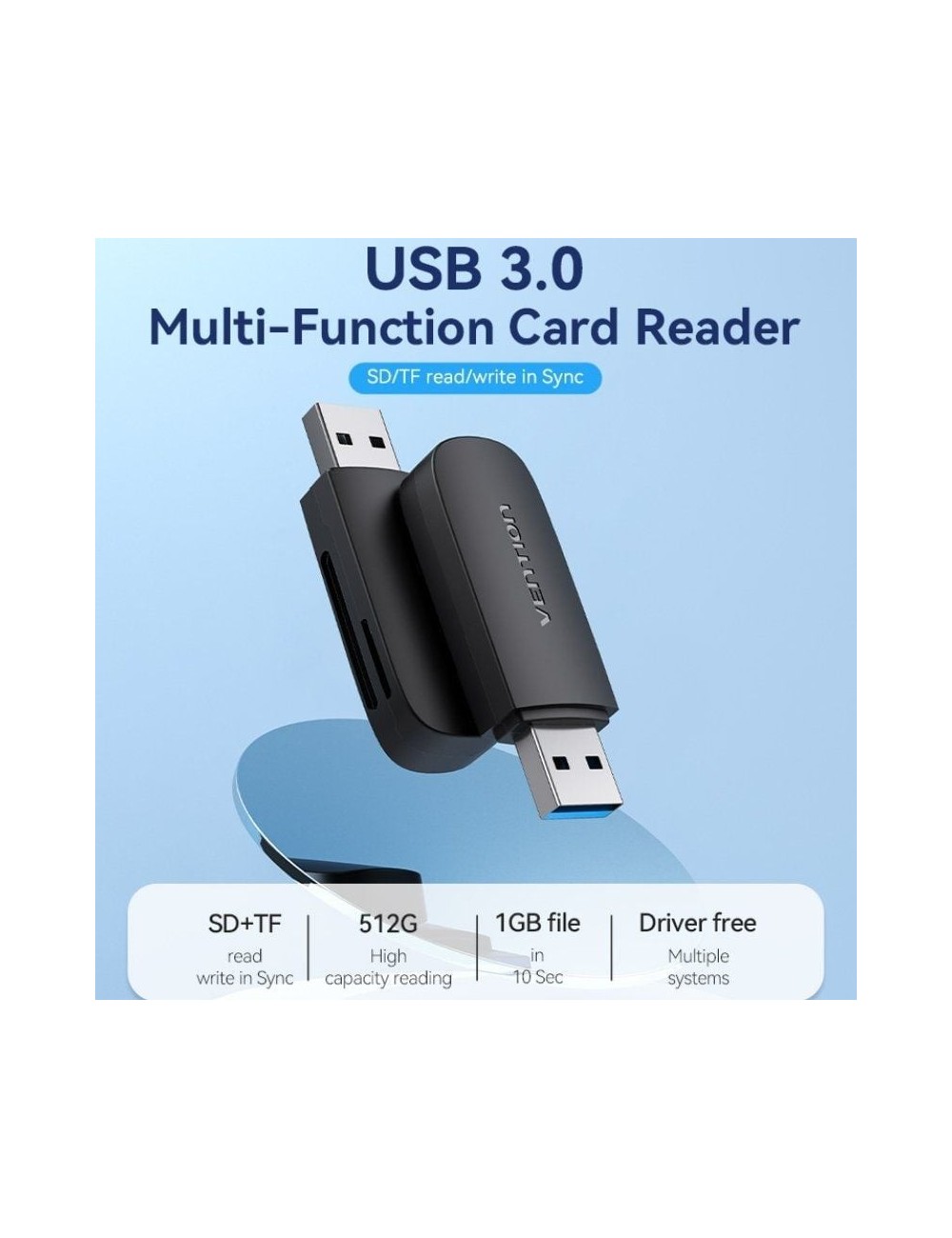 Lector de Tarjetas Externo Vention CLGB0/ USB 3.0
