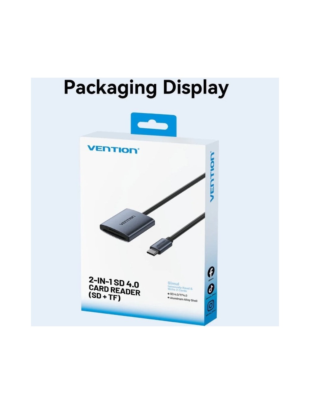 Lector de Tarjetas Externo Vention CLOHB/ USB Tipo-C