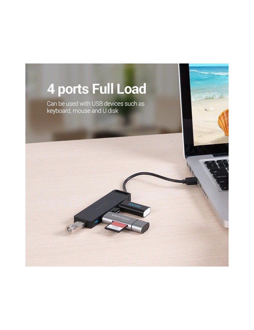 Hub USB 2.0 Vention CHMBB/ 4xUSB