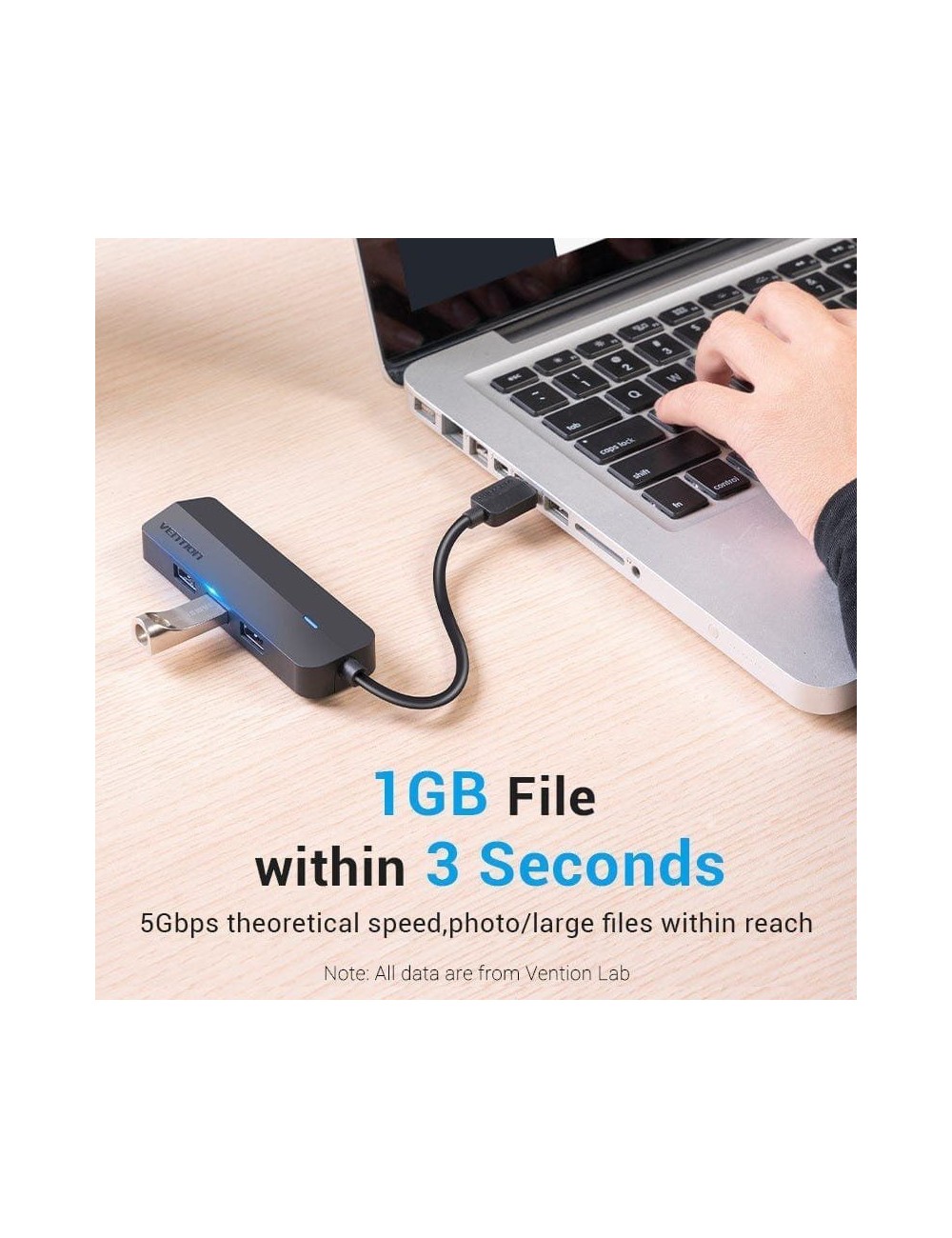Hub USB 3.0 Vention CHNBB/ RJ45/ 3xUSB/ 1xMicroUSB PD