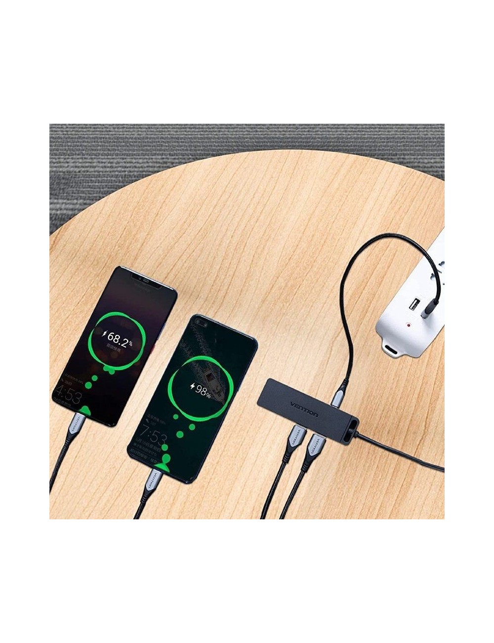 Hub USB Tipo-C Vention TGKBB/ 4xUSB/ 1xMicroUSB PD