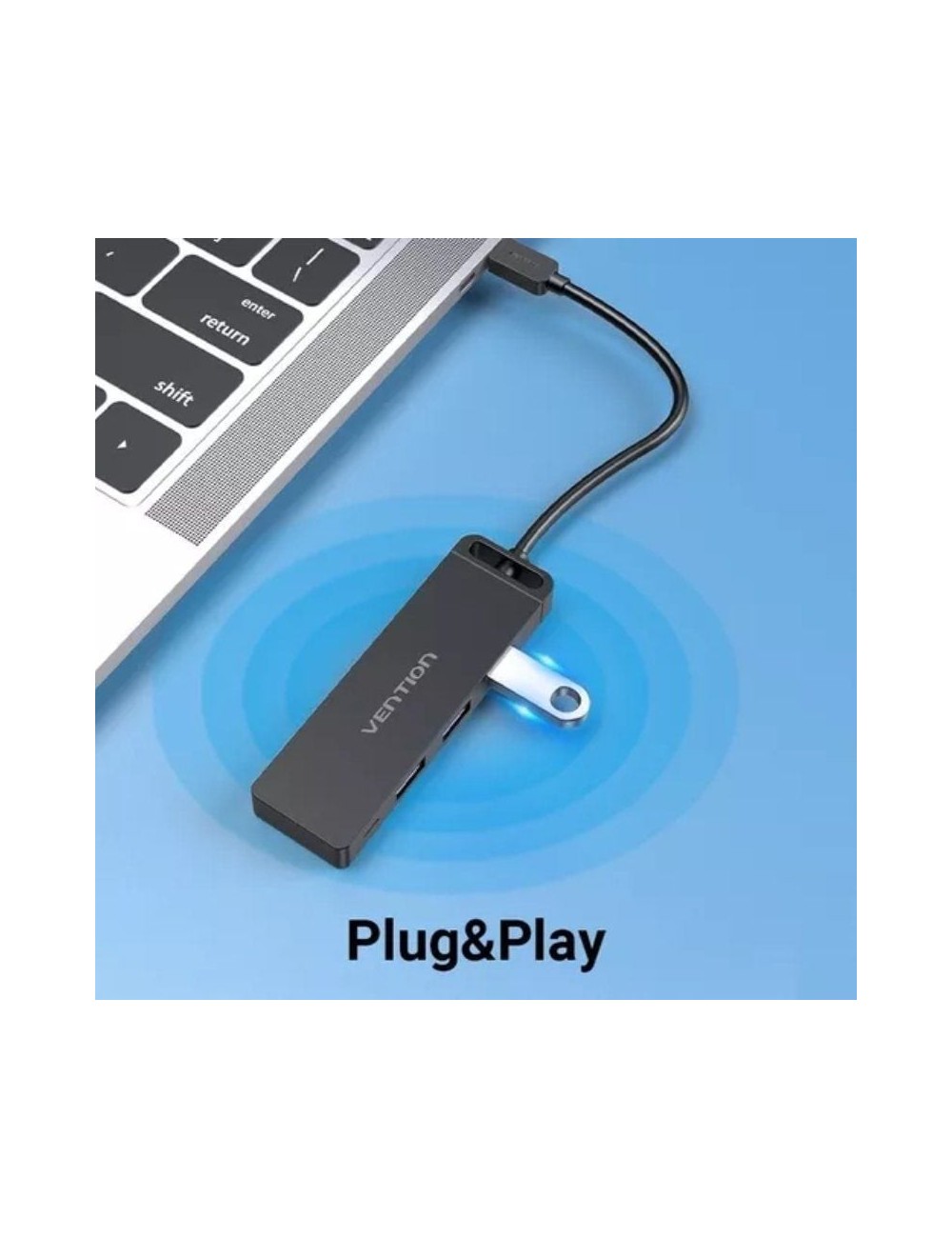 Hub USB Tipo-C Vention TGTBB/ 3xUSB/ 1xUSB Tipo-C/ 1x MicroUSB PD