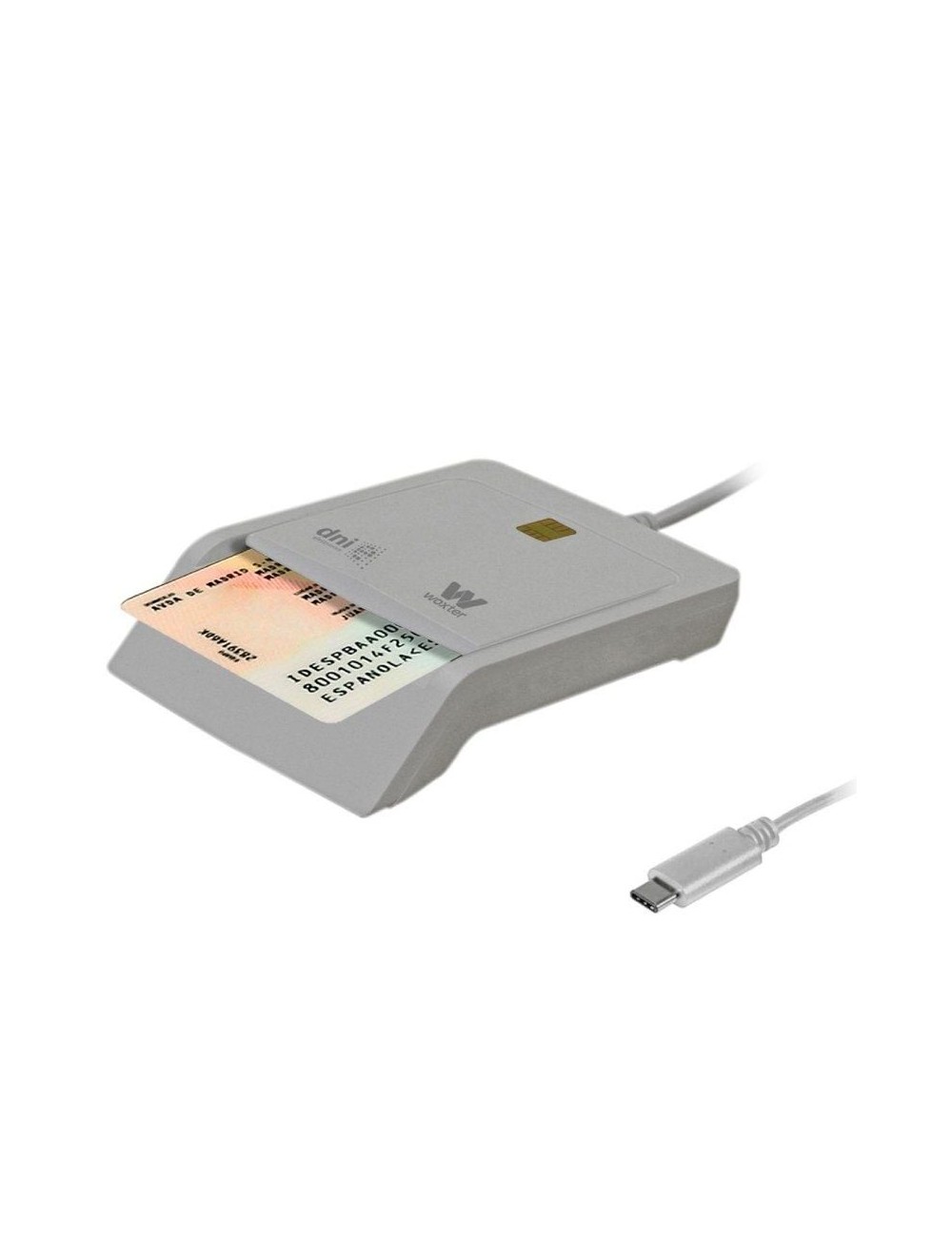 Lector de DNI y Tarjetas Woxter PE26-198/ USB Tipo-C/ Blanco
