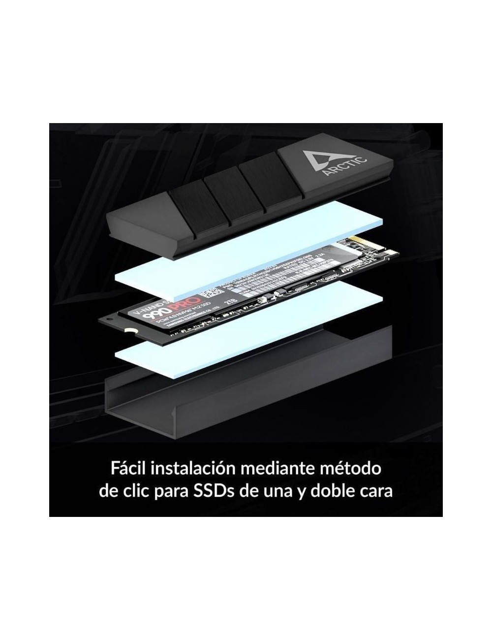 Disipador Térmico para SSD M.2 2280 Arctic M2 Pro/ Negro