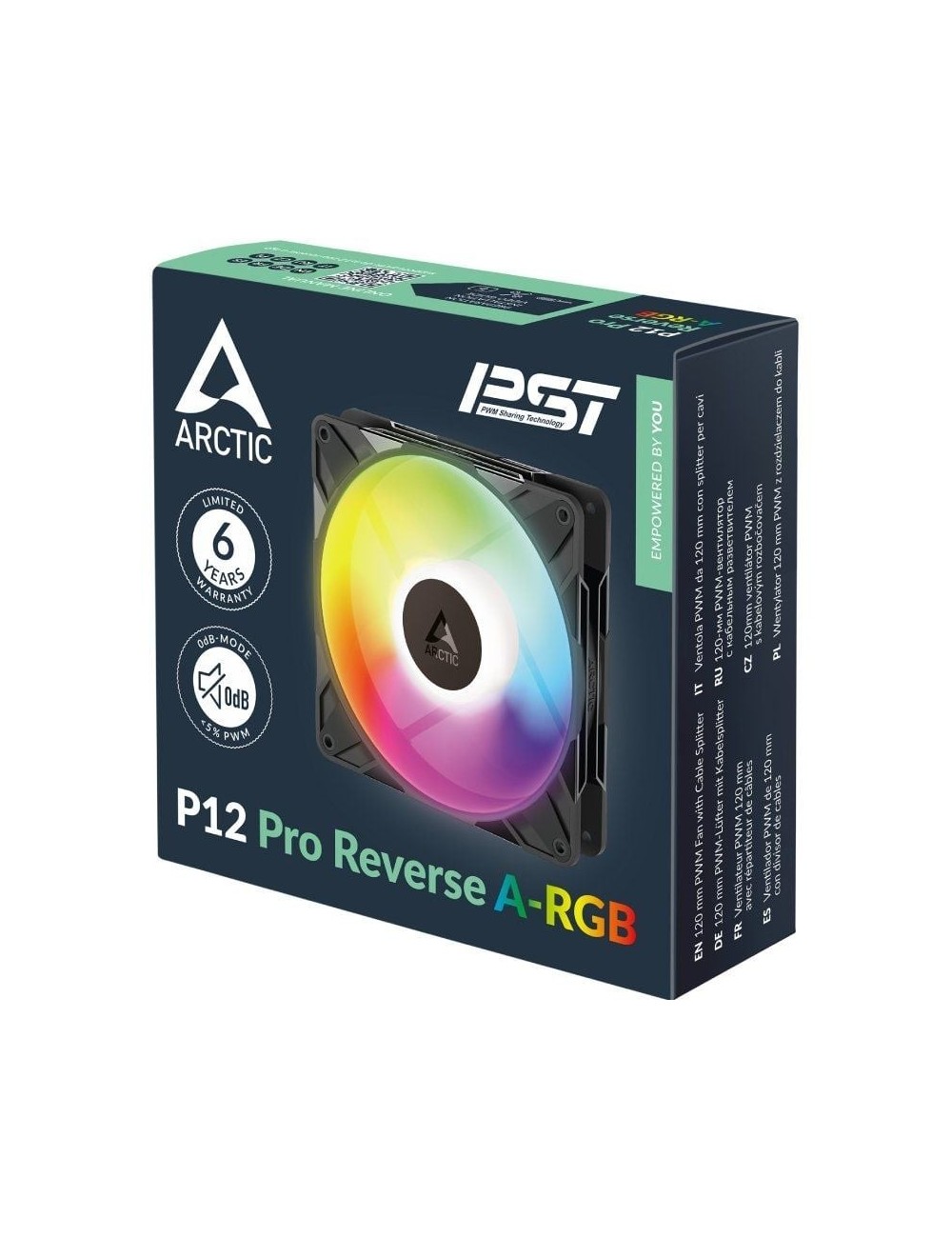 Ventilador Arctic P12 Pro Reverse A-RGB/ 12cm/ Negro