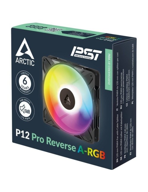 Ventilador Arctic P12 Pro Reverse A-RGB/ 12cm/ Negro