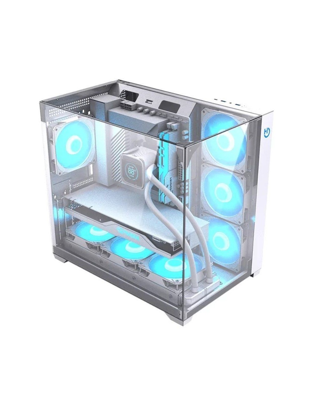 Caja Gaming Semitorre Hiditec SKY/ Blanca