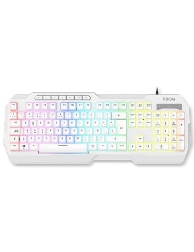 Pack Gaming Krom Kenta/ Teclado RGB + Ratón + Alfombrilla + Auriculares/ Blanco