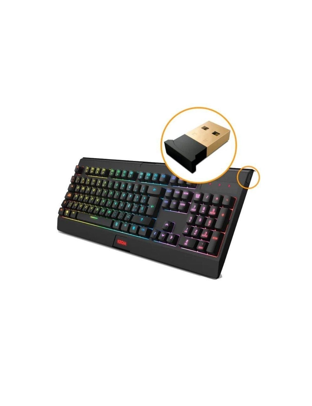 Pack Gaming Krom Kabala/ Teclado + Ratón Inalámbricos