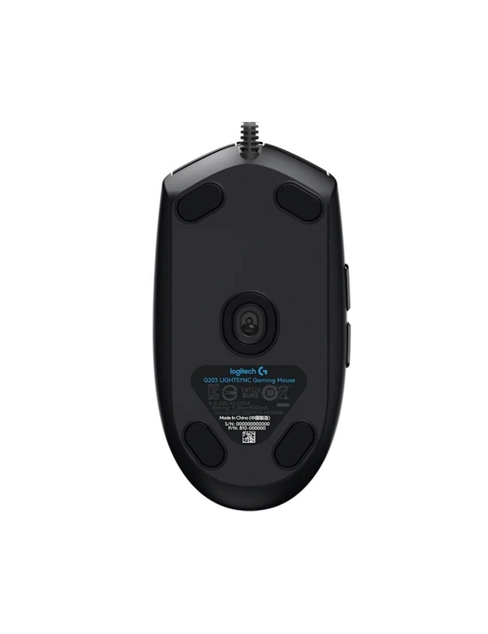 Ratón Gaming Logitech G203 Lightsync/ Hasta 8000 DPI/ Negro