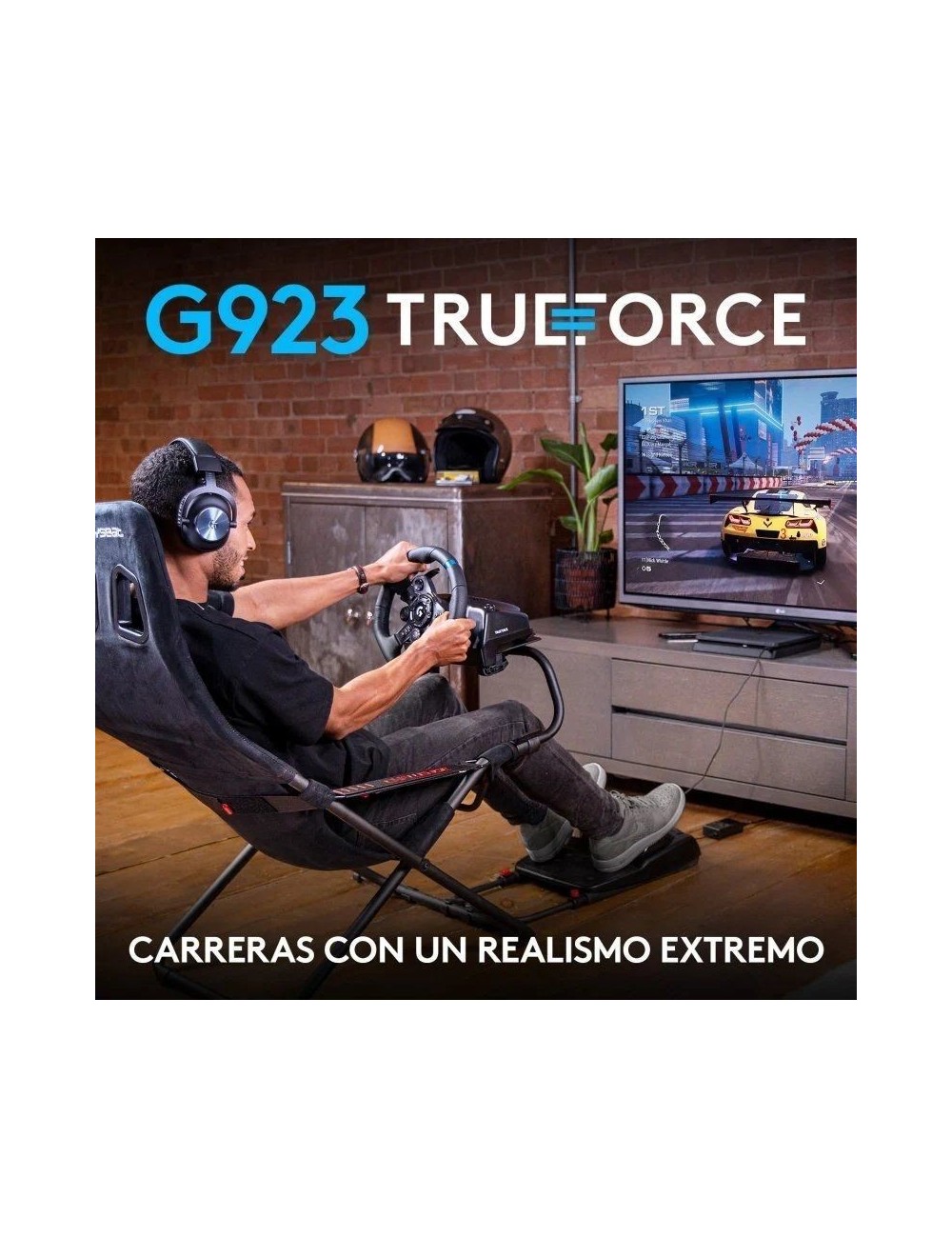 Volante con Pedales Logitech G923 TrueForce para PlayStation PS5/ PC