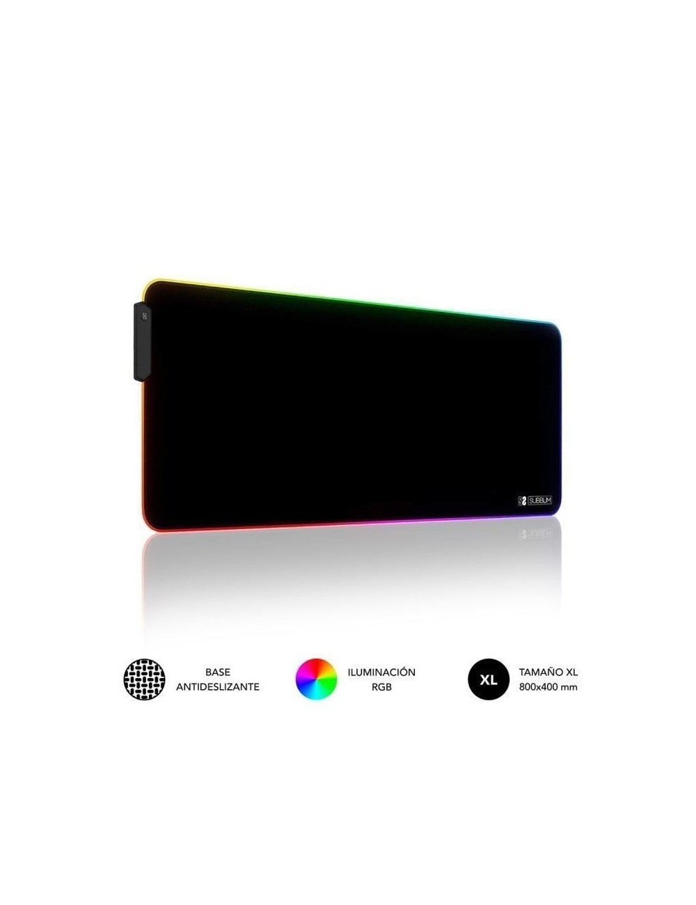 Alfombrilla Subblim MP-02RGB01 LED RGB XL/ 800 x 300 x 4 mm