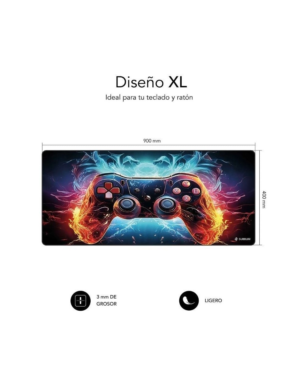 Alfombrilla Subblim GameCore XL Mouse Pad/ 900 x 400 x 3 mm
