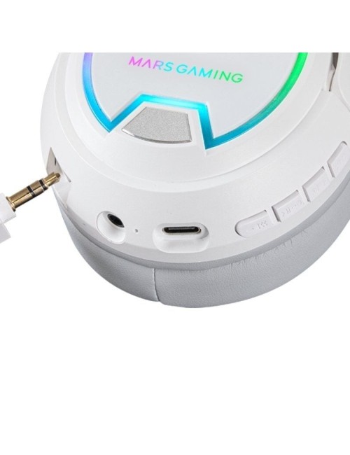 Auriculares Gaming Inalámbricos con Micrófono Mars Gaming MHW100/ Jack 3.5/ Blancos