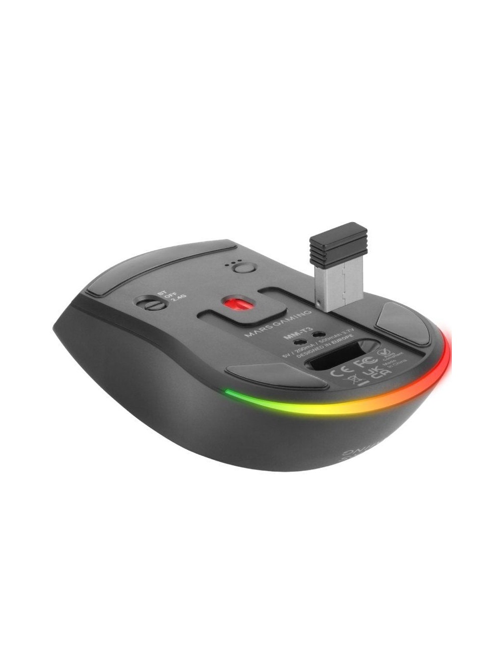 Ratón Gaming Inalámbrico Mars Gaming MM-T3/ Batería recargable/ Hasta 14400 DPI